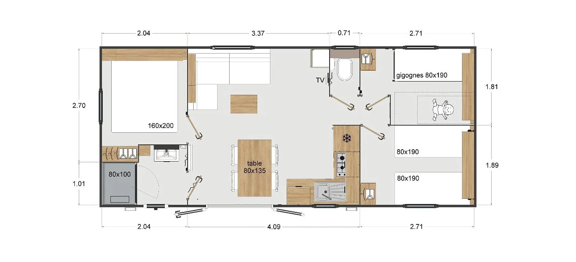 Mobil-Home 6 A 8 Personnes Ascou 法国